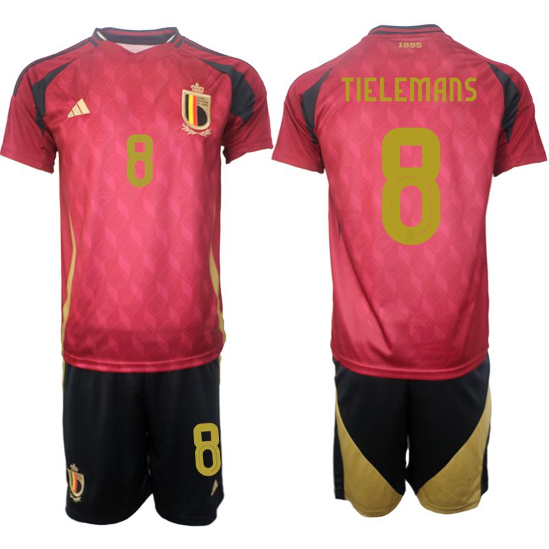 Men 2024-2025 Season Belgium home red #8 Soccer Jersey->->Soccer Country Jersey